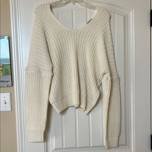 Elegant Cream V-Neck Sweater